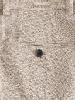 Stone Slim Fit Wool Blend Donegal Suit Trousers