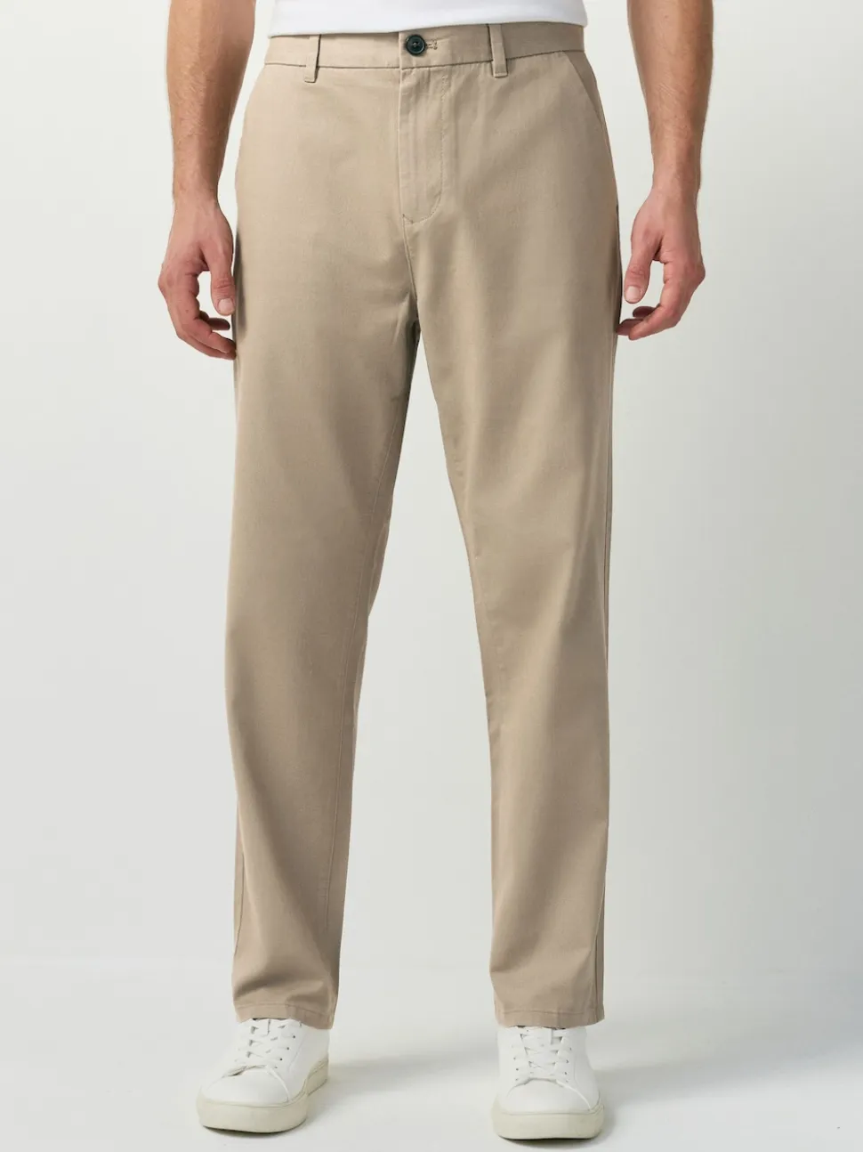 Stone Straight Fit 100% Cotton Chino Trousers