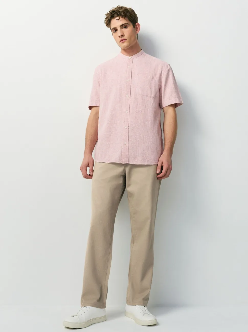 Stone Straight Fit 100% Cotton Chino Trousers