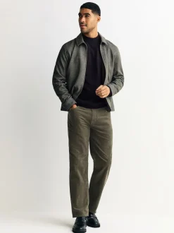 Stone Straight Fit Belted Corduroy Trousers