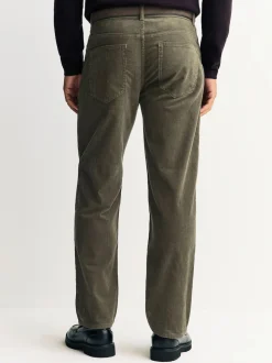 Stone Straight Fit Belted Corduroy Trousers