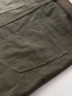 Stone Straight Fit Belted Corduroy Trousers