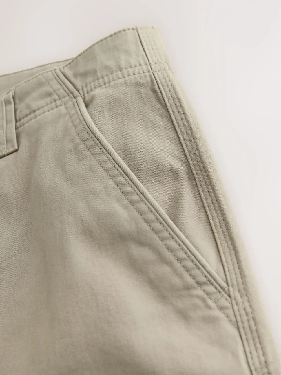 Stone Straight Fit Cotton Stretch Cargo Trousers