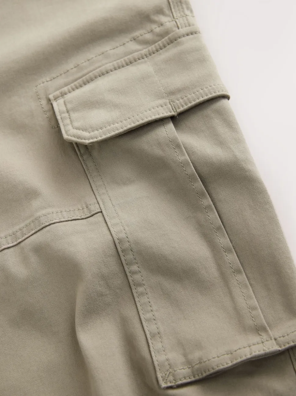 Stone Straight Fit Cotton Stretch Cargo Trousers