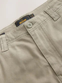 Stone Straight Fit Cotton Stretch Cargo Trousers
