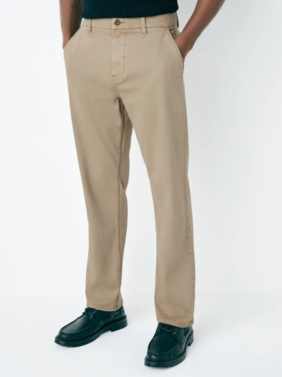 Stone Straight Fit Motionflex Chino Trousers