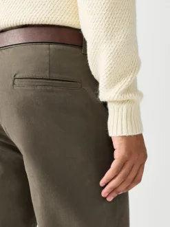 Stone Straight Fit Motionflex Chinos Trousers With Belt
