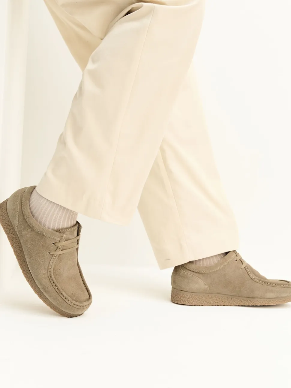 Stone Suede Apron Shoes