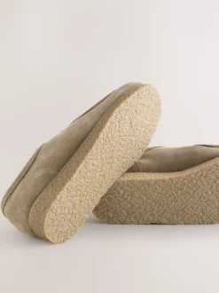 Stone Suede Apron Shoes