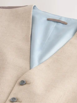 Stone Textured Linen Suit Waistcoat