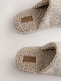 Stone Textured Mule Slippers
