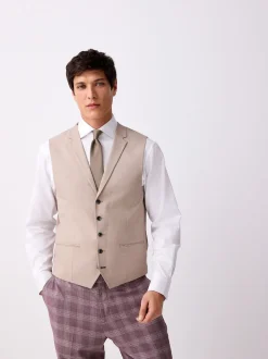 Stone Textured Suit Waistcoat