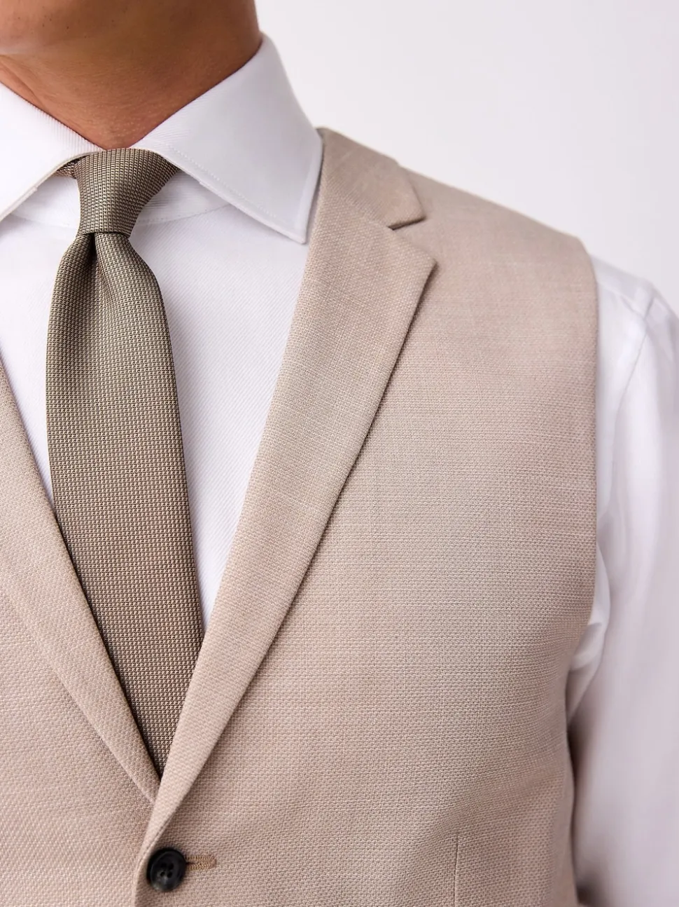 Stone Textured Suit Waistcoat