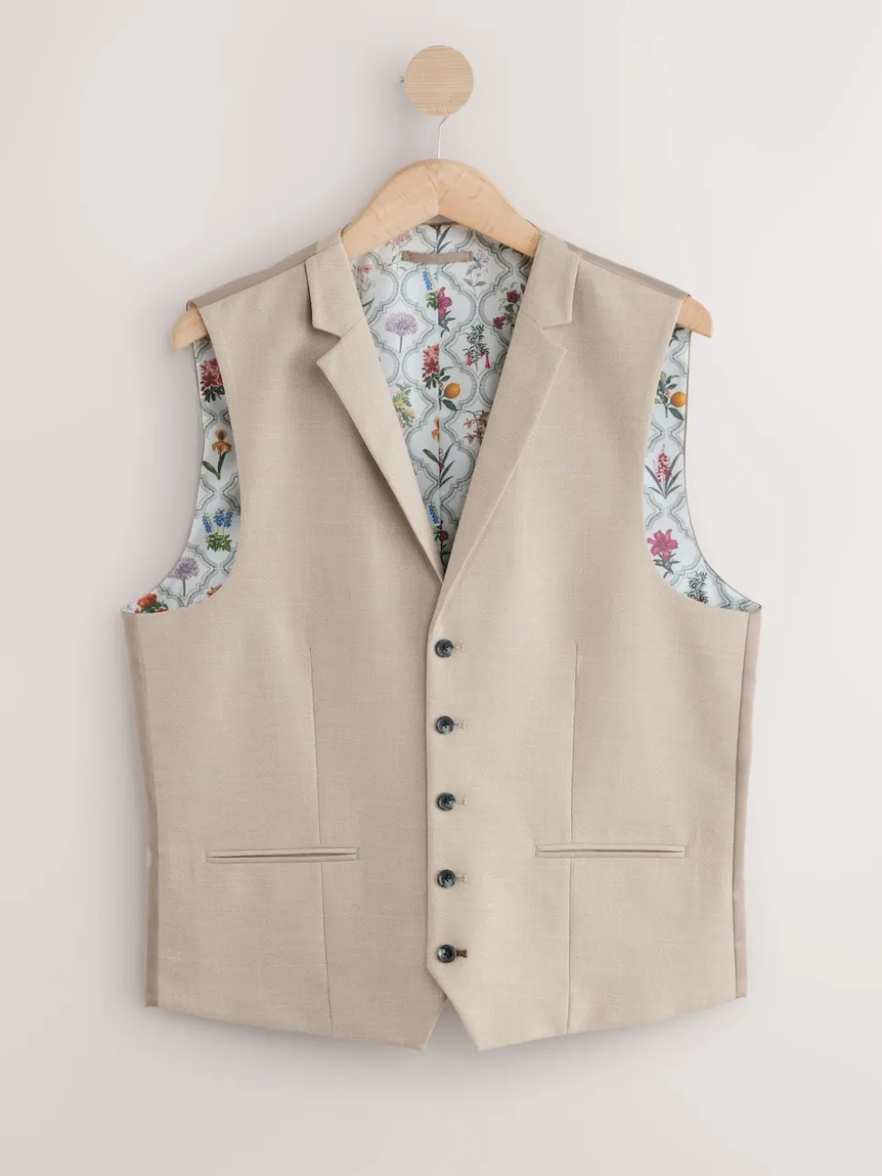 Stone Textured Suit Waistcoat