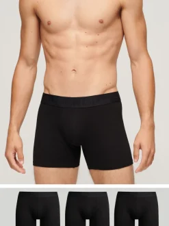 Superdry Black 100% Cotton Boxer Shorts 3 Packs