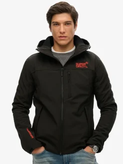 Superdry Black Hooded Soft Shell Trekker Jacket