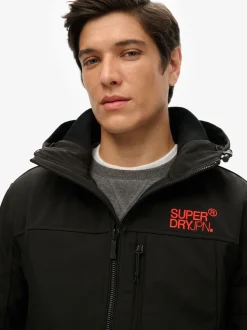 Superdry Black Hooded Soft Shell Trekker Jacket