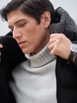 Superdry Black Hooded Sports Puffer Jacket