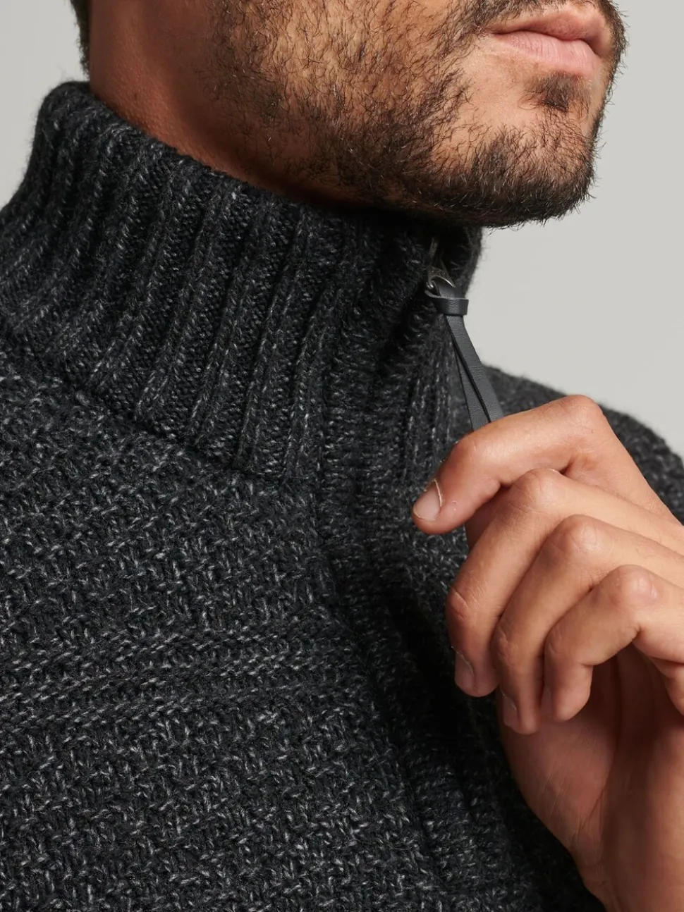 Superdry Black Jacob Henley Jumper