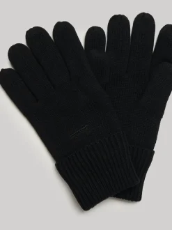 Superdry Black Knitted Logo Gloves