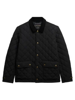 Superdry Black Quilted Estate Coach Jacket