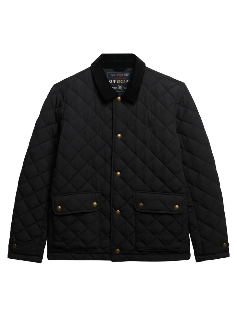 Superdry Black Quilted Estate Coach Jacket