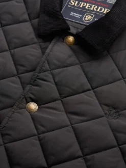 Superdry Black Quilted Estate Coach Jacket