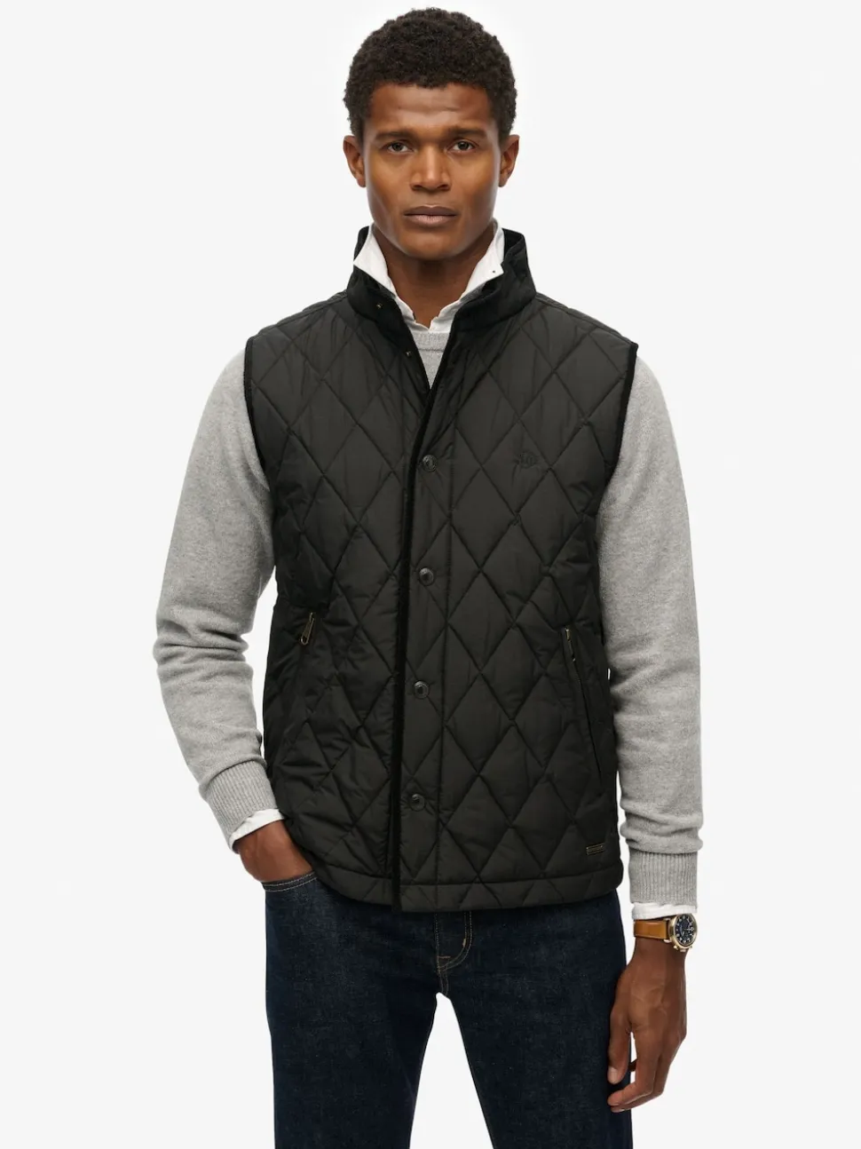 Superdry Black Quilted Estate Gilet