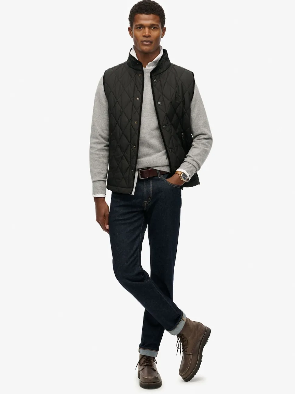 Superdry Black Quilted Estate Gilet