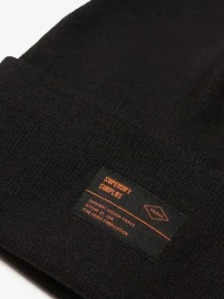 Superdry Black Surplus Knitted Beanie Hat