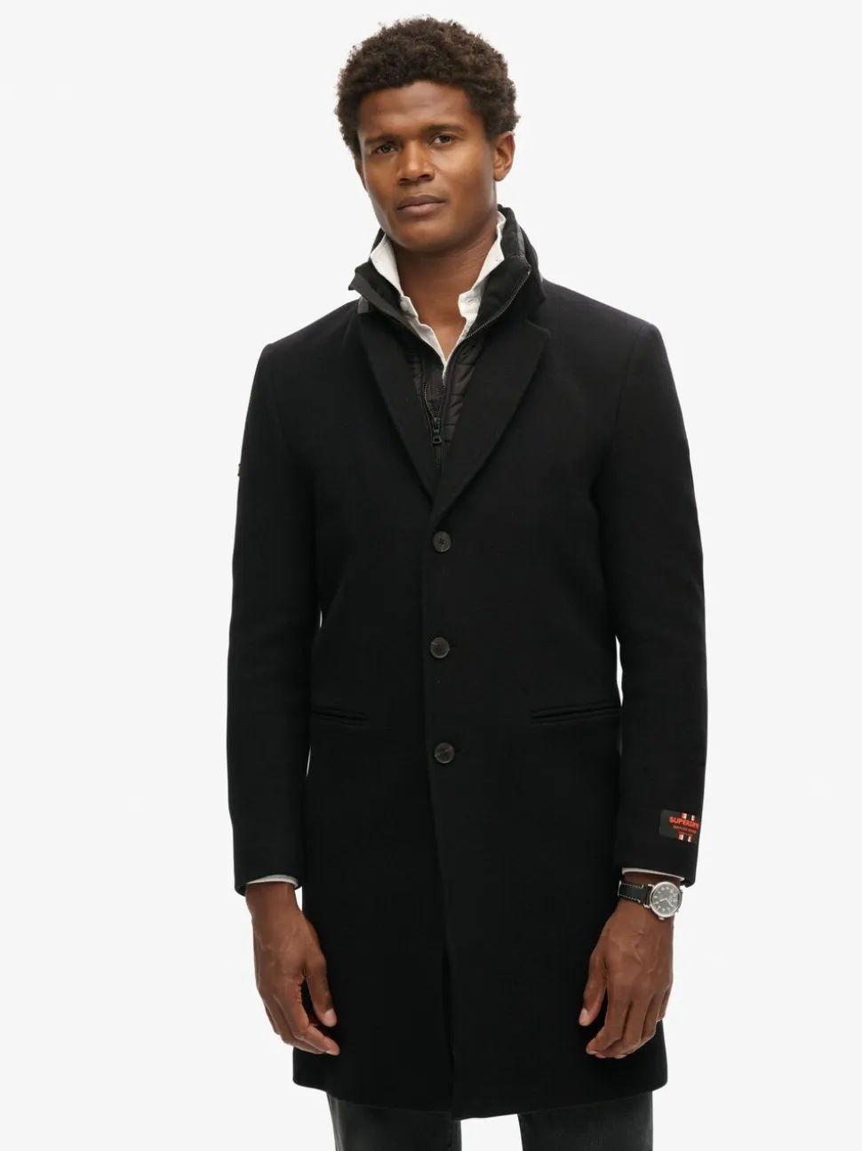 Superdry Black Tailored 2 in 1 Town Coat