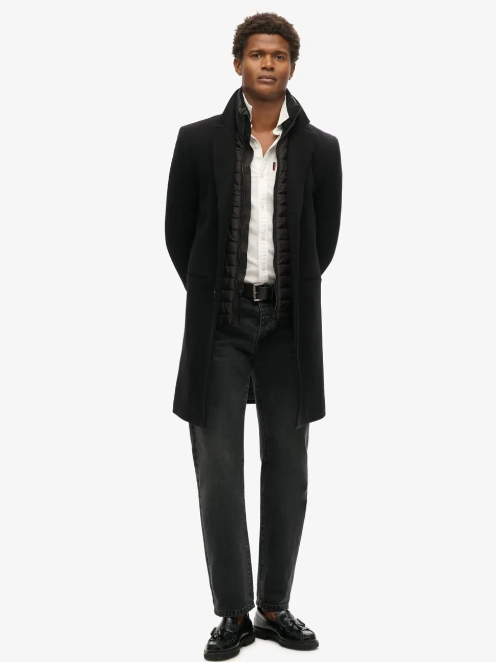 Superdry Black Tailored 2 in 1 Town Coat