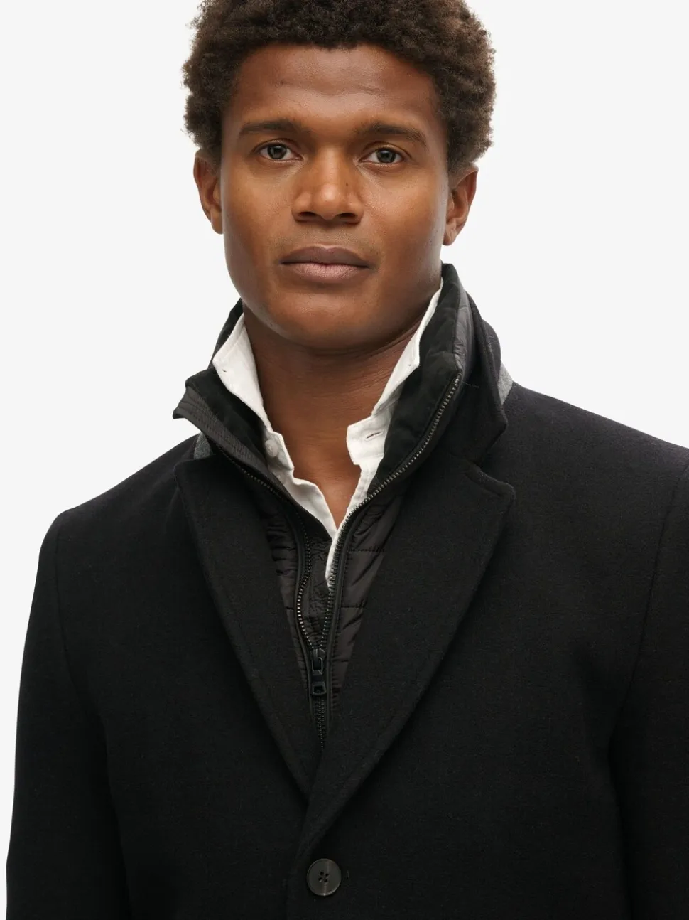 Superdry Black Tailored 2 in 1 Town Coat