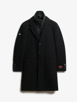 Superdry Black Tailored 2 in 1 Town Coat