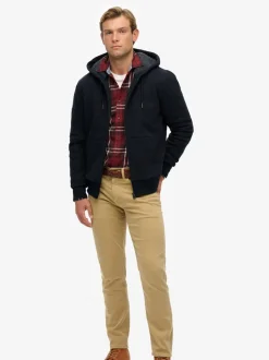 Superdry Blue Borg Lined Ziphood Hoodie