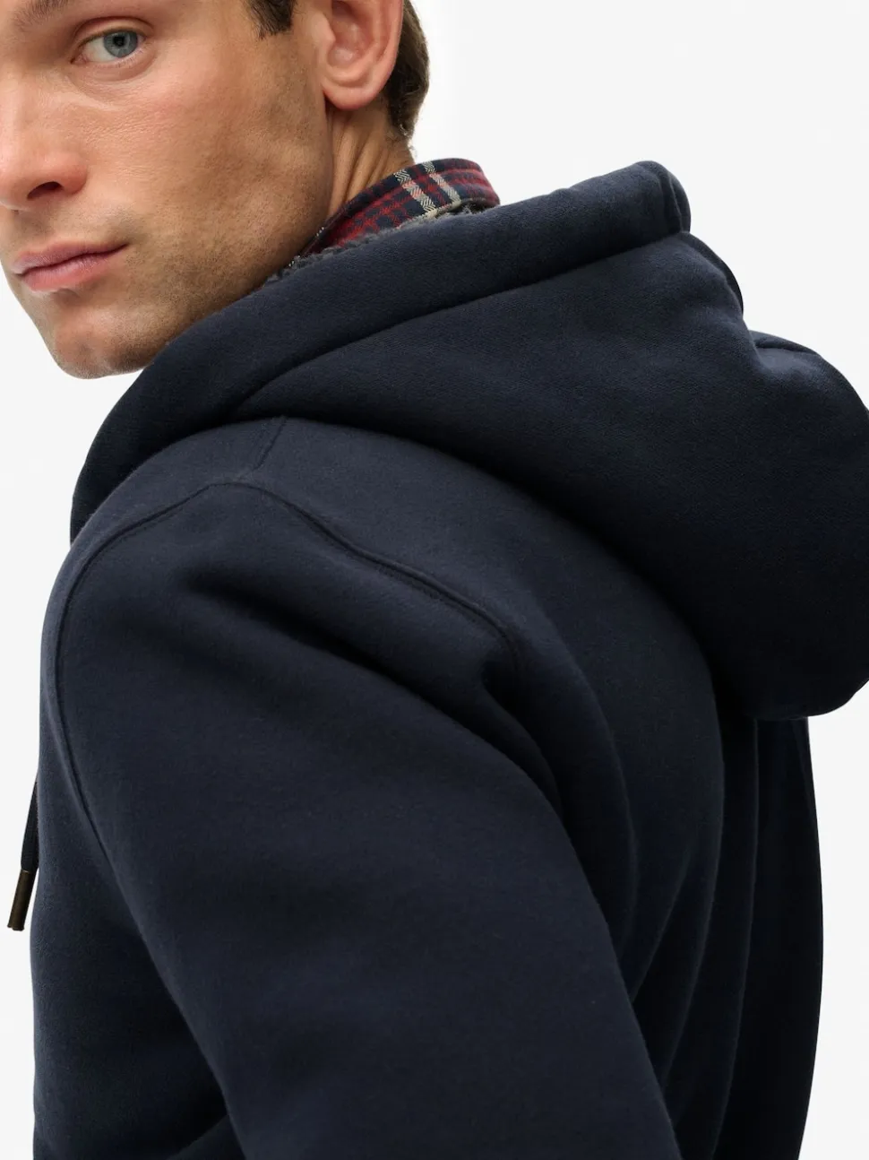 Superdry Blue Borg Lined Ziphood Hoodie
