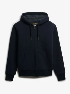 Superdry Blue Borg Lined Ziphood Hoodie