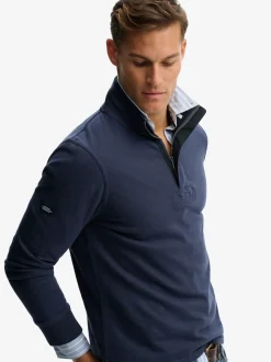 Superdry Blue Cotton Classics Jersey Half Zip Sweatshirt