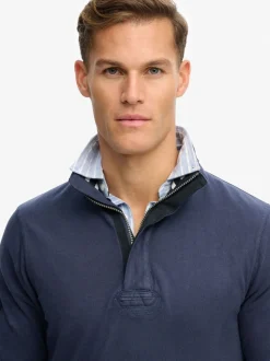 Superdry Blue Cotton Classics Jersey Half Zip Sweatshirt