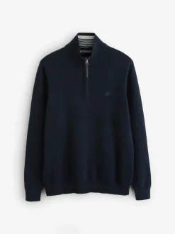 Superdry Blue Essentials Cotton Half Zip Jumper