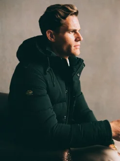 Superdry Blue Hooded Sports Puffer Jacket