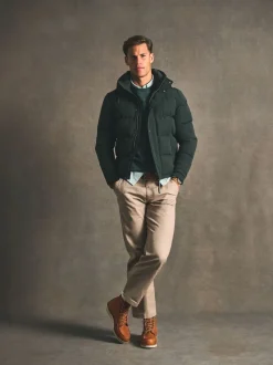 Superdry Blue Hooded Sports Puffer Jacket