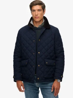 Superdry Blue Quilted Estate Coach Jacket