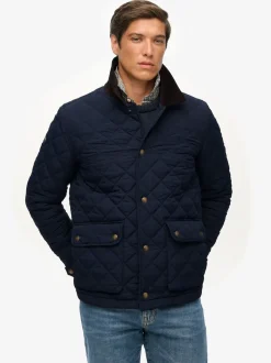 Superdry Blue Quilted Estate Coach Jacket