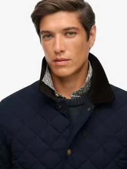 Superdry Blue Quilted Estate Coach Jacket