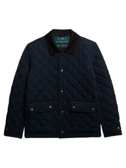 Superdry Blue Quilted Estate Coach Jacket