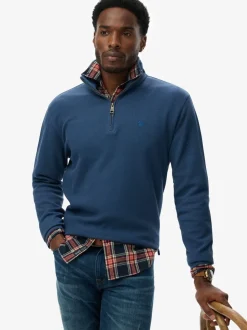 Superdry Blue Ribbed Half Zip Jumper