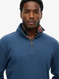 Superdry Blue Ribbed Half Zip Jumper