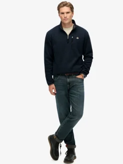 Superdry Blue Storm Fleece Half Zip Jumper