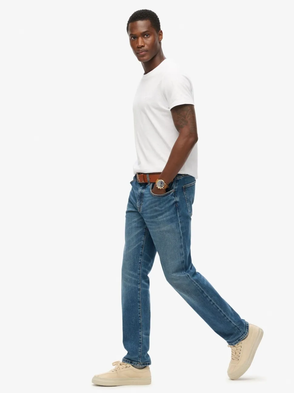 Superdry Blue Vintage Slim Straight Leg Jeans